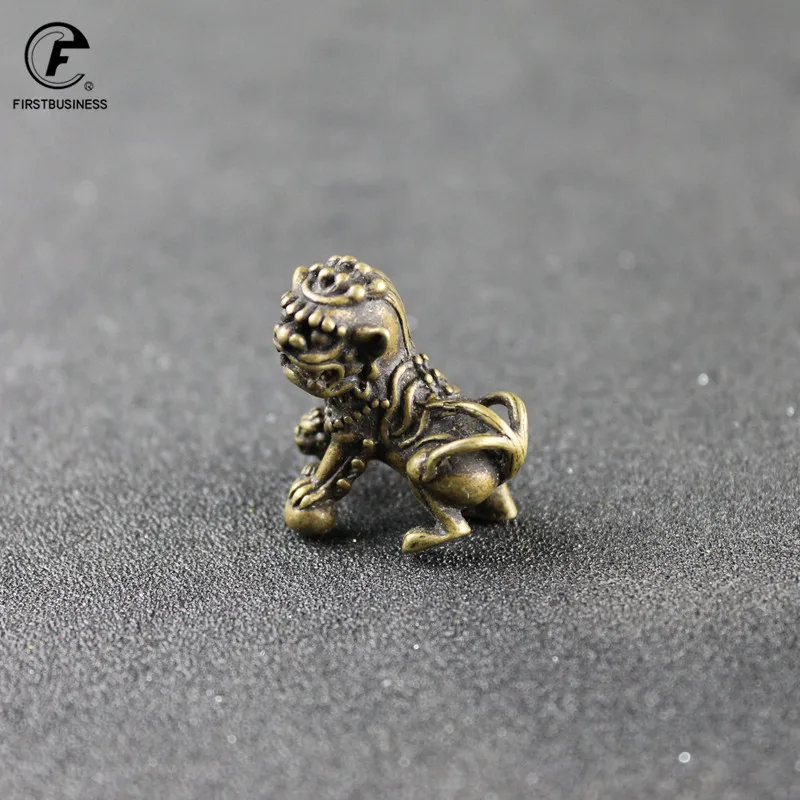 Античная бронзовая статуя льва Новый дизайн медные маленькие фигурки домашние