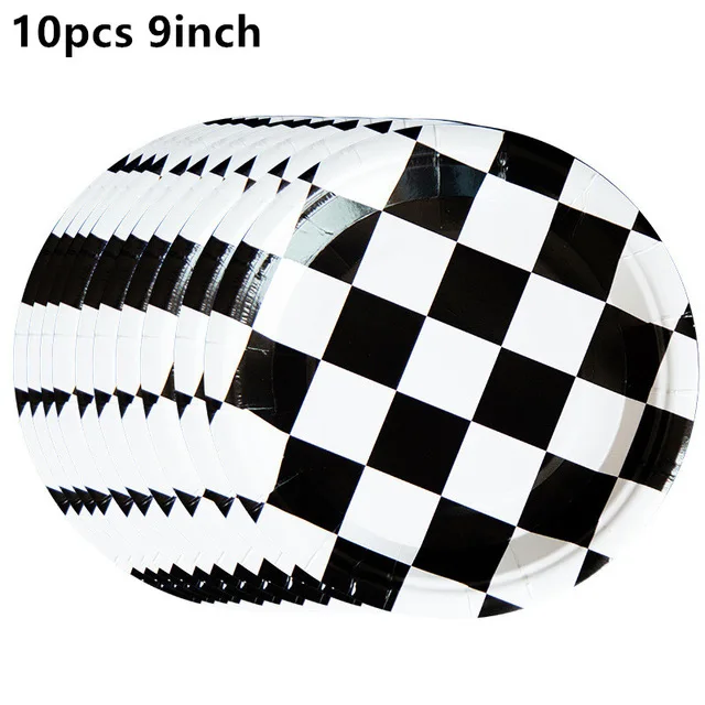 Race Car Birthday Party Supplies Black White Checkered Decorations Including Banner Pennant Balloons Tablecloth Gift Bags | Дом и сад