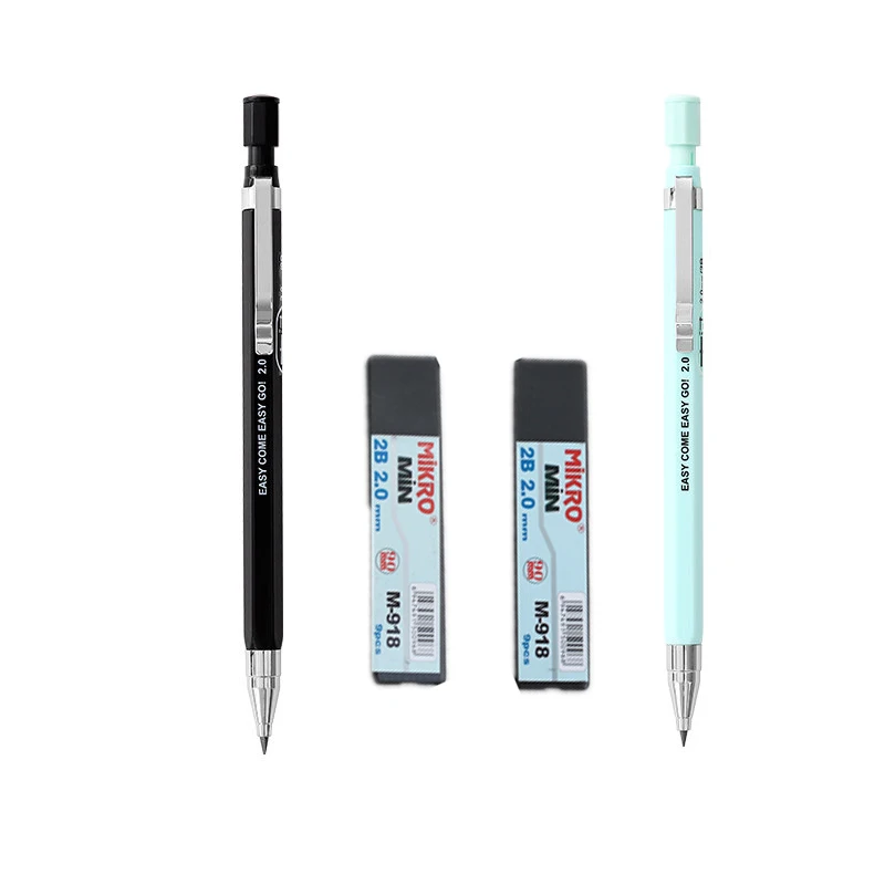 1Black-1Blue-2refill M& G автоматический карандаш 2,0 мм 2B милые пластиковые механические карандаши для рисования для детей школьные офисные принадлежности отправить карандаш - Цвет: 1Black-1Blue-2refill