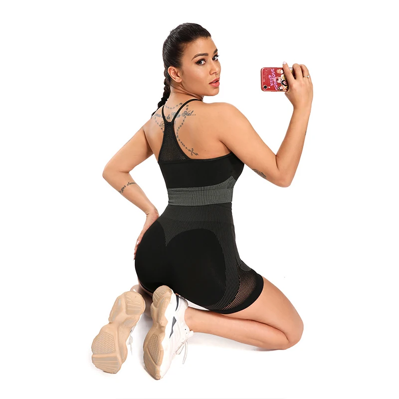 

2PCS Seamless Yoga Set Women Fitness High Waist Leggings Shorts and Sport Bra Suit Workout Sportswear Running Elastic Outfits