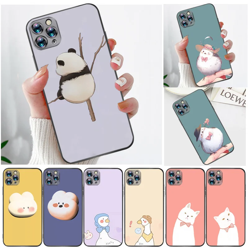 

Animal Pattern Couple Phone Case For iPhone 11 12 XS XR X 7 8 6S 6 Plus Pro MAX SE 2020 Soft TPU Cute Color Painting Back Cover