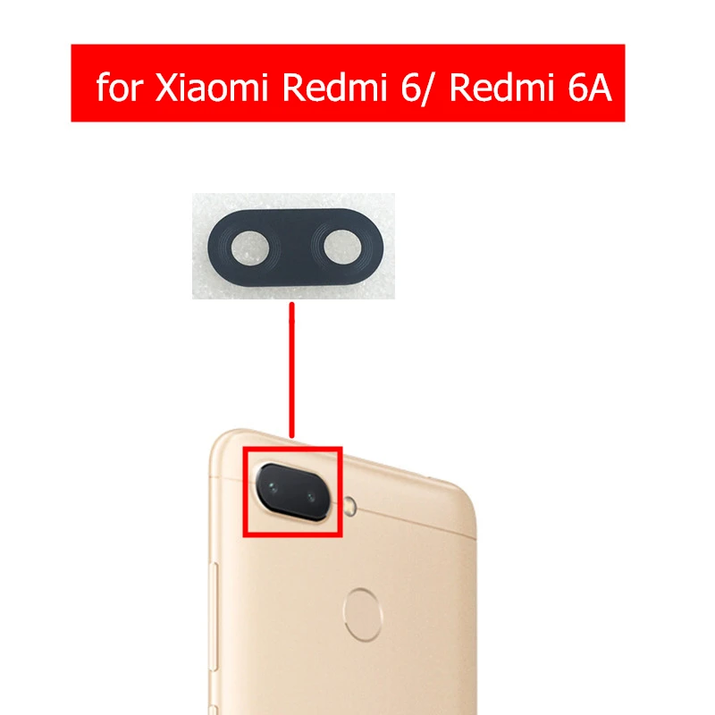 2 шт. для Xiaomi Redmi 6/ 6A задняя камера стеклянный объектив основная стеклянная крышка