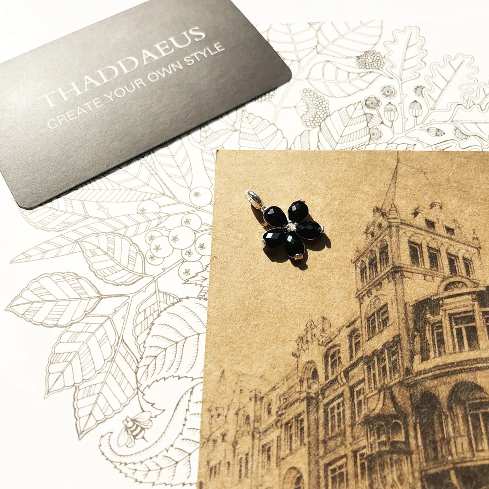 Подвеска с кристаллами и цветами черного цвета модные ювелирные изделия бренда