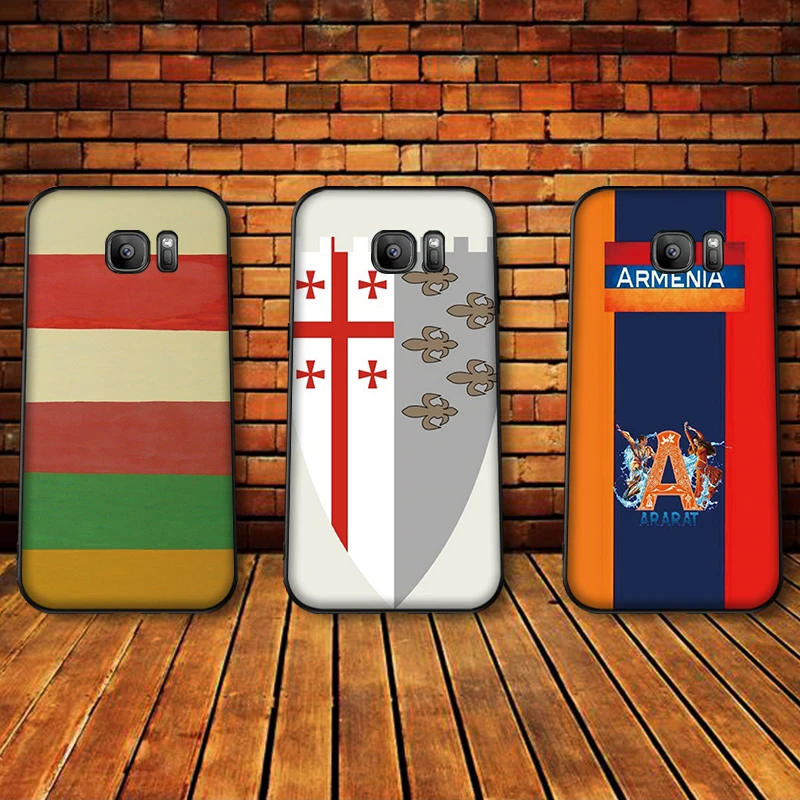 С флагом Армении Мягкий силиконовый чехол для телефона Samsung Galaxy S6 S8 край S7 S9 плюс