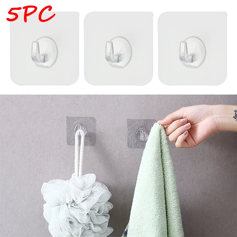 

5PC Transparent Self Adhesive Suction Heavy Load Rack Cup Sucker for Kitchen Bathroom