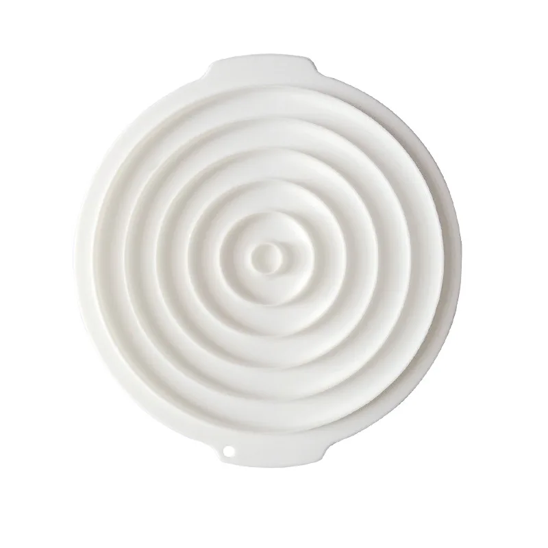 

Silica Gel Cake Mold White Circular Ring Decorative Mould XG222
