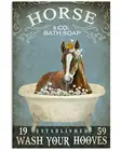 Настенный плакат в виде лошади и мыла для ванной, 8x12 дюймов