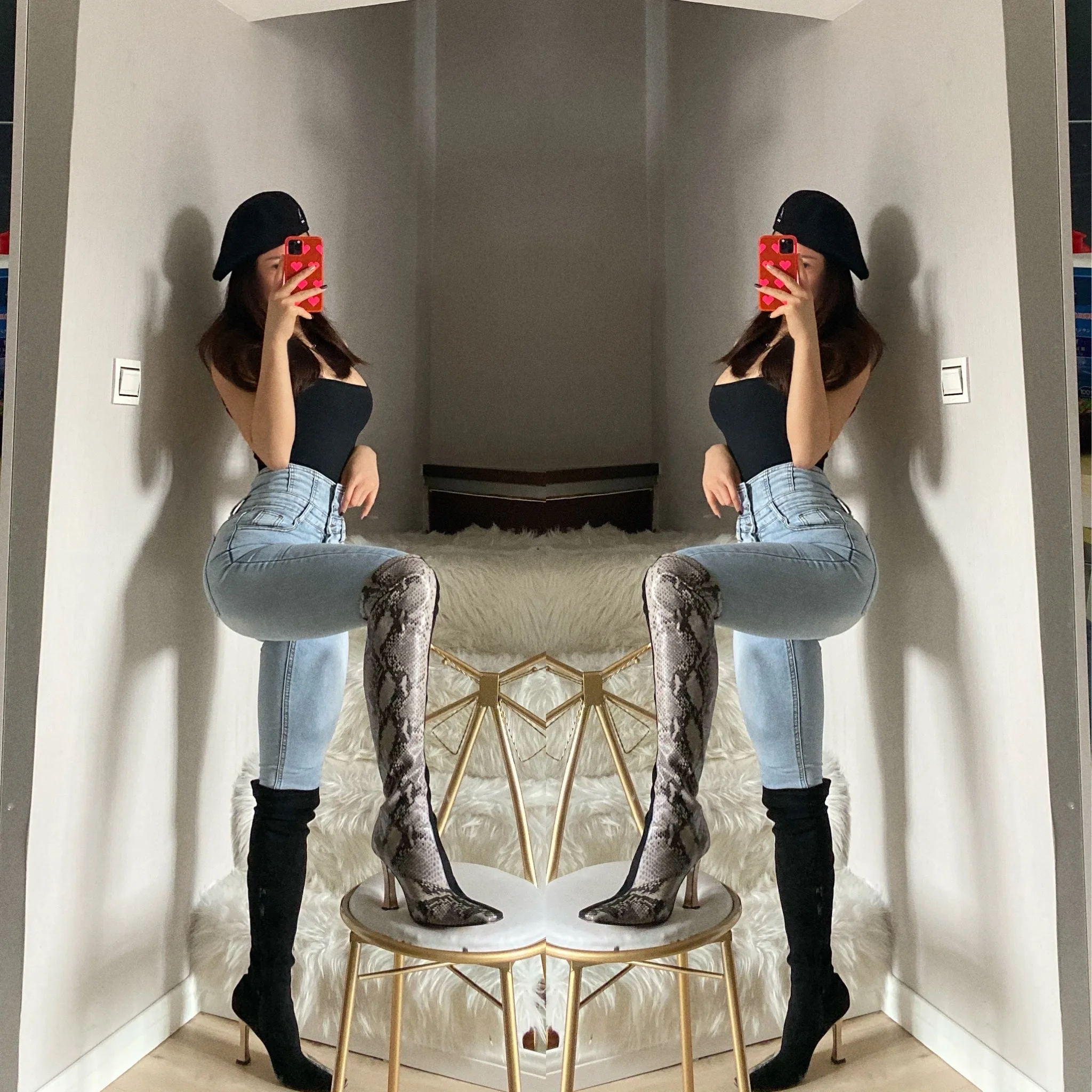 

WOMENGAGA Tight-fitting 2020 New Women's Trousers High Waist Waist Slimming Casual Jeans Pants Trend Autumn Denim Women R7ZK