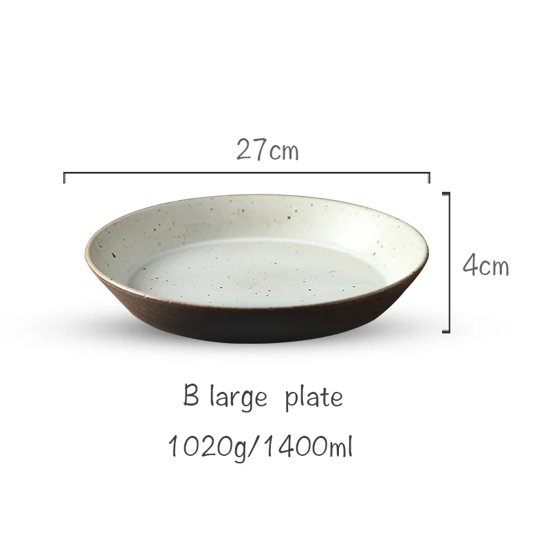 B large plate FANTERCY керамические чашки Керамическая Посуда Чаша индивидуальная домашняя ручная работа винтажное эмалированное ведро чаша креативная Земляная посуда - Цвет: B large plate