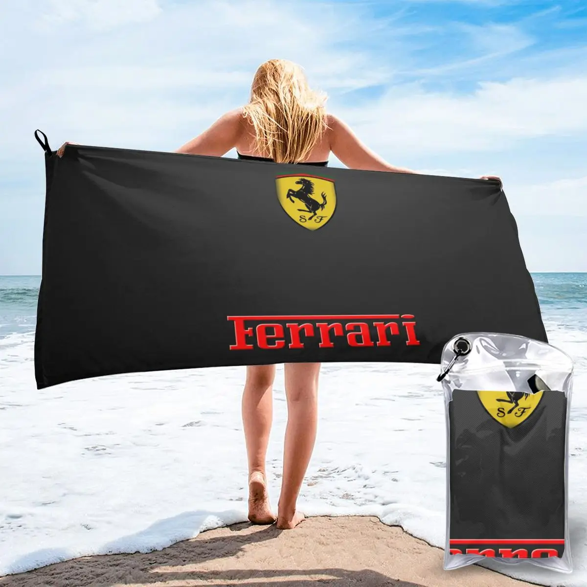 

Ferrari Logo 1188 Large Beach Towel Bath Towels Towel Sea Towels For Swimming Men'S Bathrobe Round Beach Towel