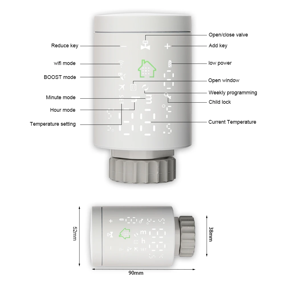 

Smart home gadgets Thermostatic radiator valve Alexa for temperature control of radiator actuator heating system