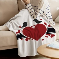valentines day birds love throw blanket soft comfortable velvet plush blankets warm sofa bed sheets