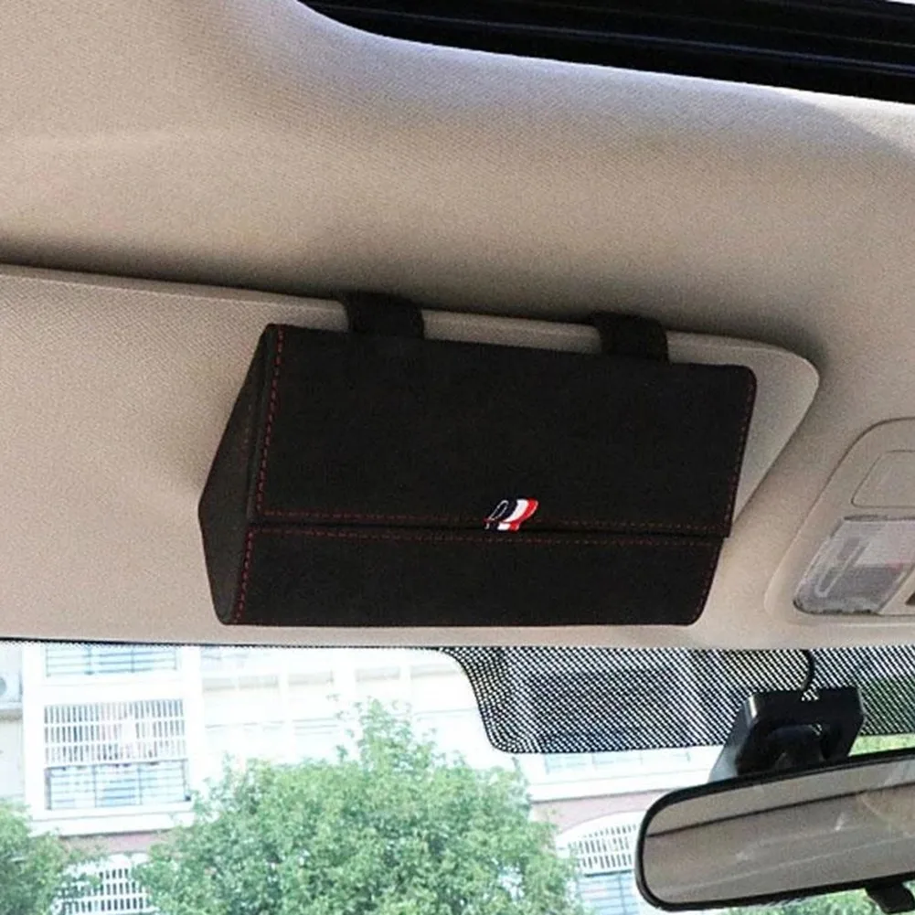 

Suede Storage Box Wniversal Sun Visor Sunglasses Protection Frame For BMW 16*4.5*8.5cm Interior Accessories
