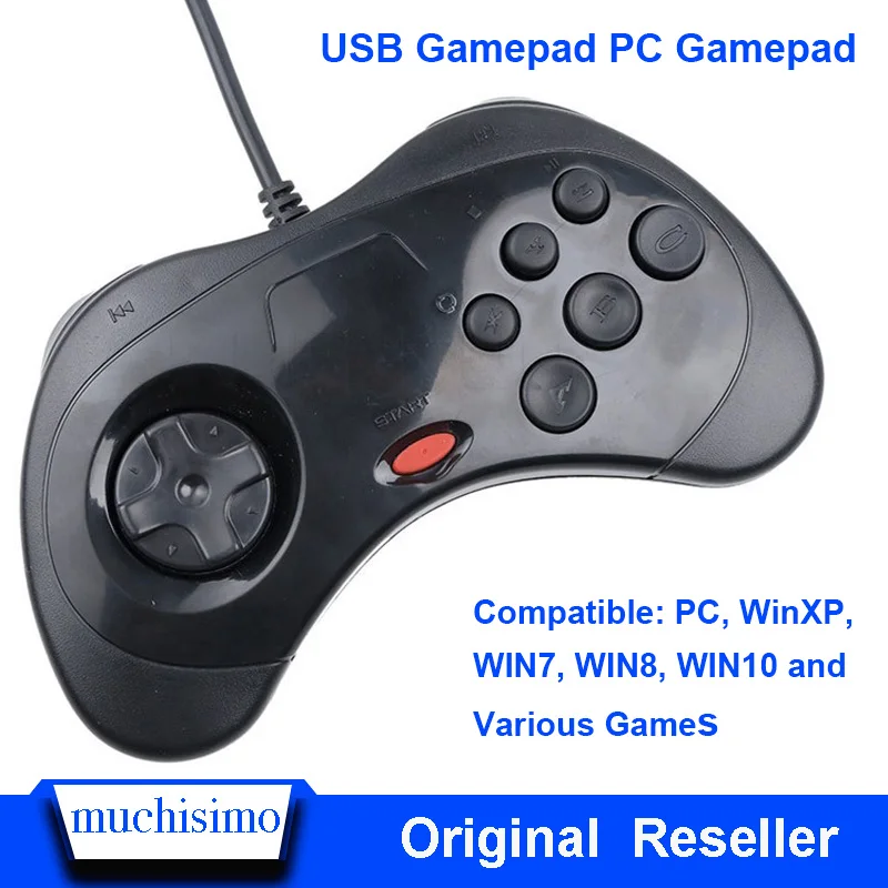 USB-геймпад SEGA классический проводной 6 кнопок для Genesis/MD PC/2 Y1301 /MAC Mega Drive |