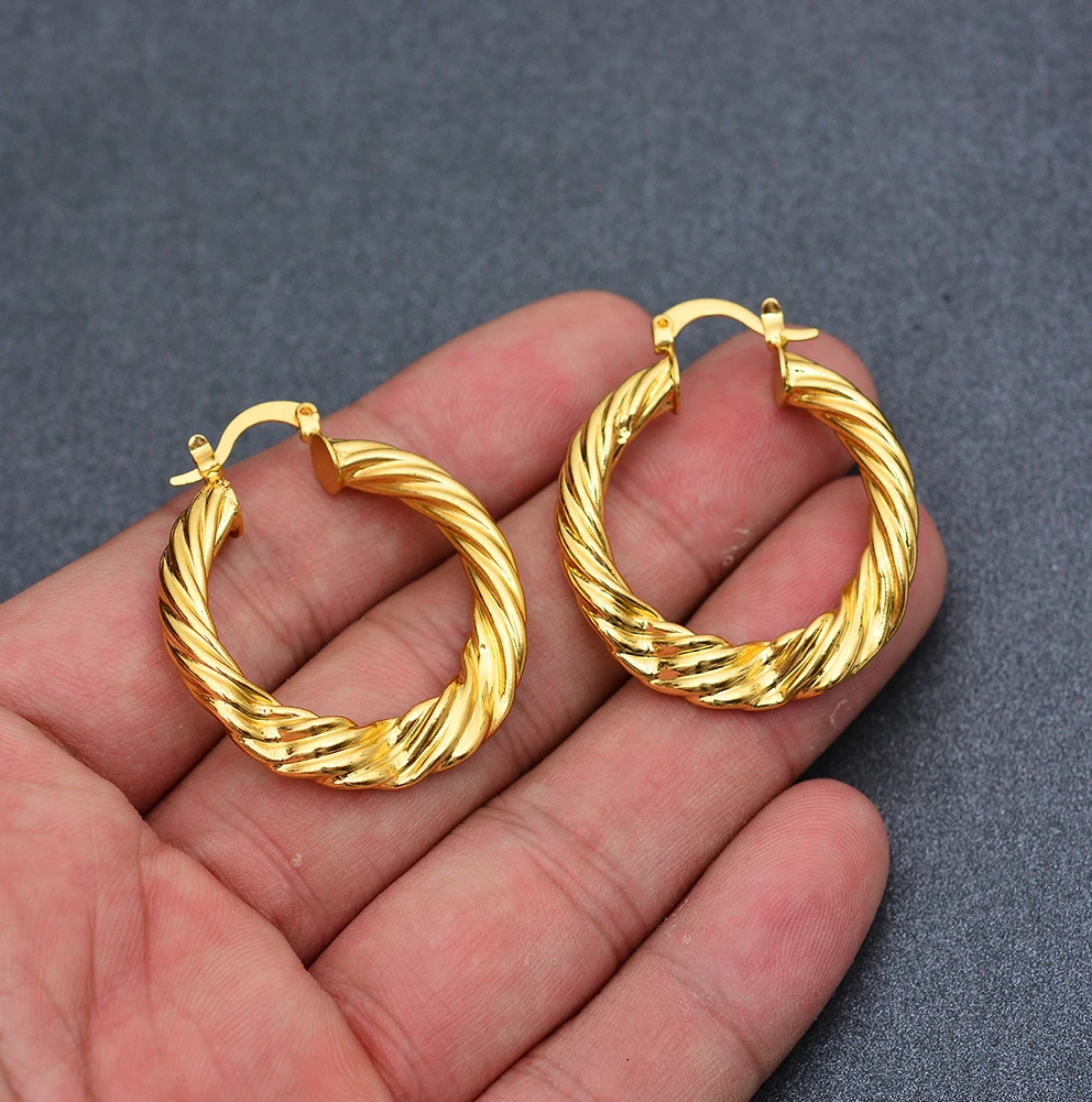 Африканские дубайские серьги золотого цвета для женщин Эфиопия ювелирные