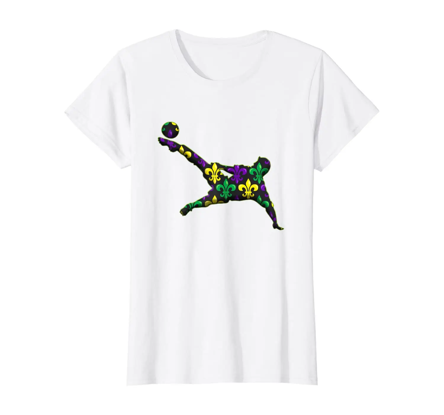 

Soccer Mardi Gras T-Shirt New Arrivals Summer Cool Women Tee Breathable Pure Cotton Short Sleeve T Shirt