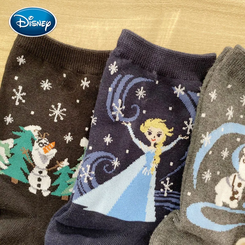 Disney 1 пара для девочек носки с принтом Холодное сердце героями мультфильмов