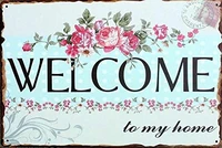 welcome to my home stamp 4d metal tin retro rustic sign retro wall home bar pub vintage cafe decor 8x12 inch