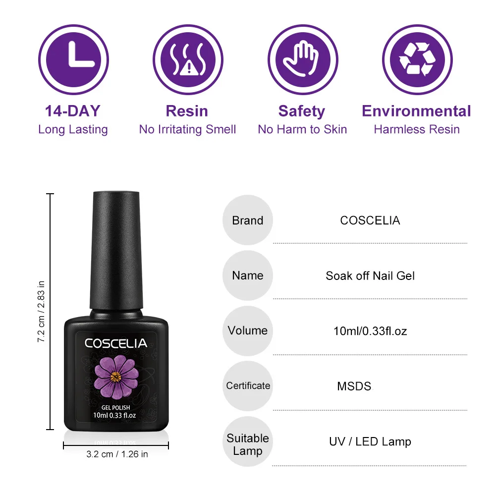 Гель-лак для ногтей COSCELIA матовый полуперманентный удаляемый замачиванием |