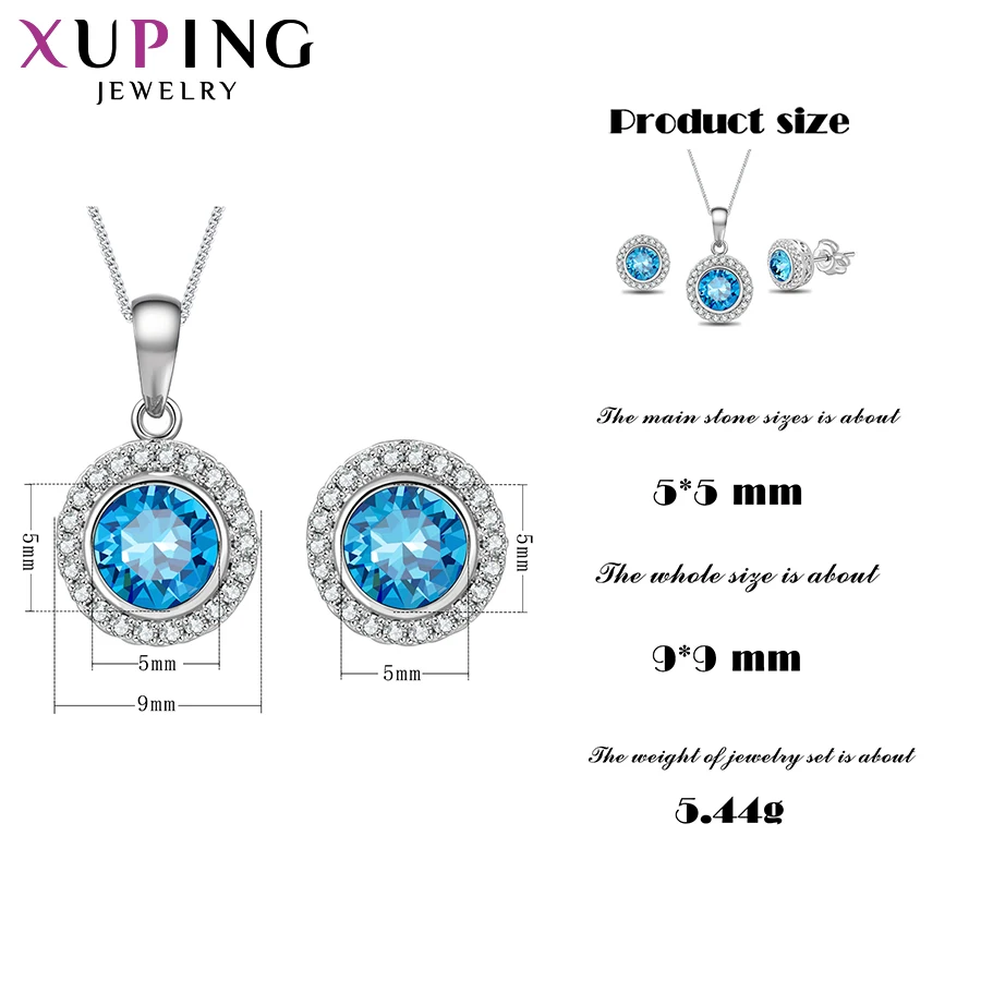 Xuping новые ювелирные изделия серьги ожерелье набор кристаллов от Swarovski Европейский Стиль Вечерние юбилей подарок для женщин S179.2-60114