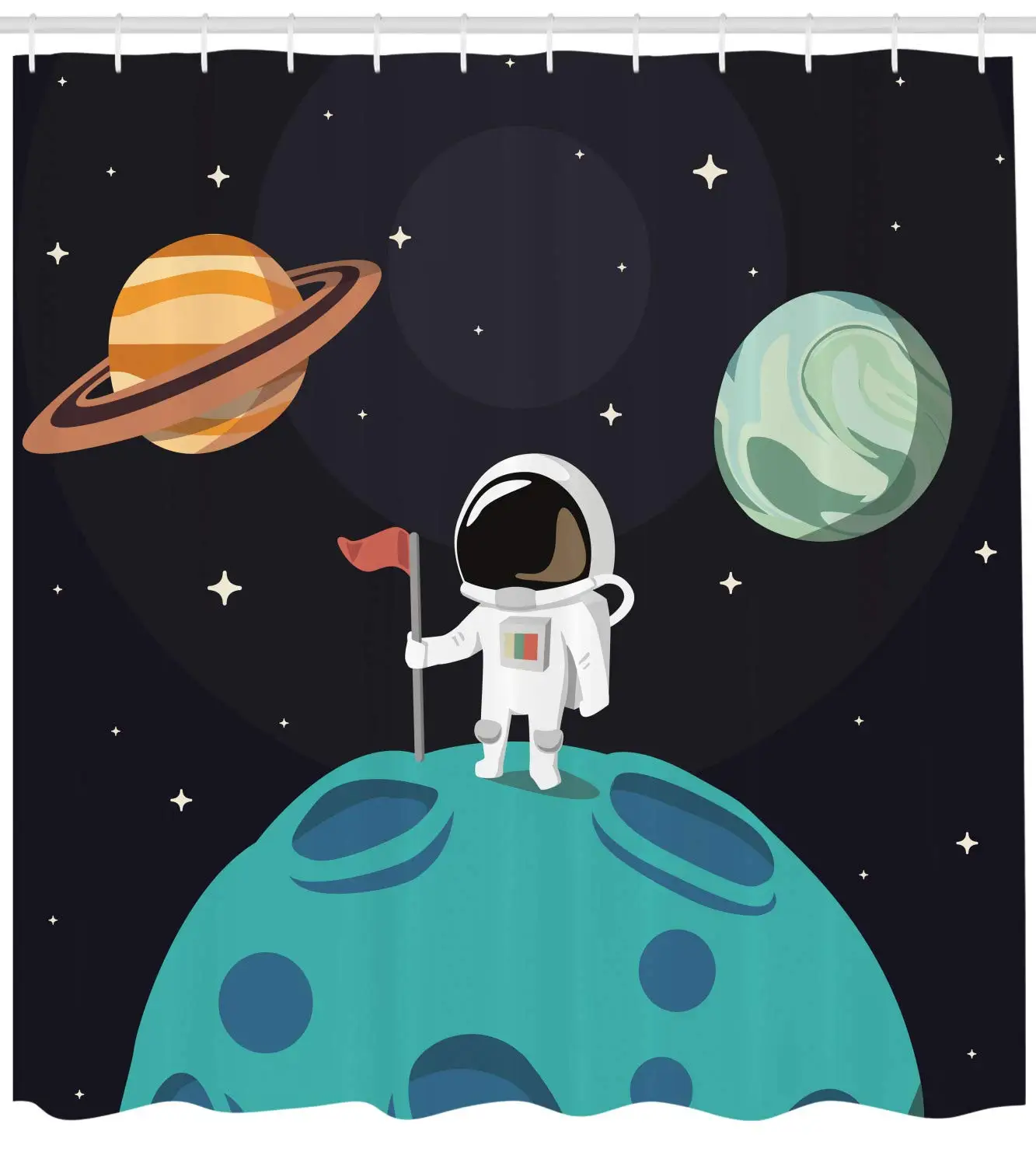 Космический Душ шторы планеты Земля Меркурий галактика Нептун Плуто Юпитер