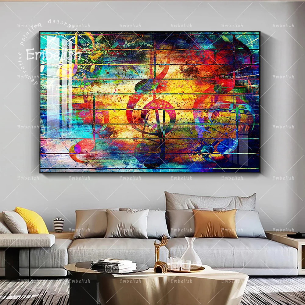 

HD Prints Decor For Living Room Poster 1 Pieces Music Notation Abstract Painting Wall Art Modular Pictures Canvas Frame Artworks