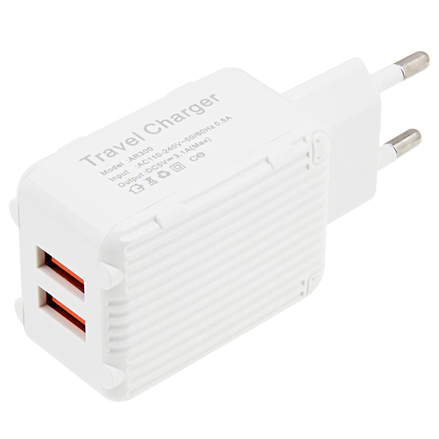 500 шт. стены Зарядное устройство 2-Порты и разъёмы USB 24 Вт ЕС Разъем для iPhone samsung htc