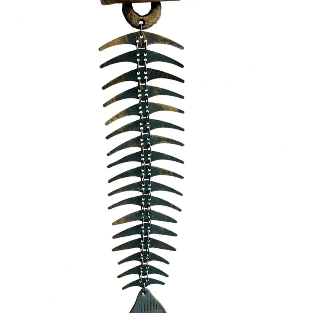 

HOT SALESWind Chime Fish Bone Design Hanging Metal Pendant Home Decor Ornament for Garden