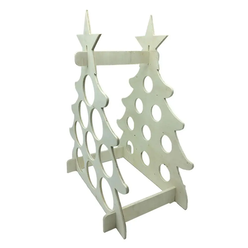 

Christmas Tree Wine Holder Wooden 9 Days Christmas Advent Countdown Calendar Wine Bottle Stand Gifts For Adults Wine Collector