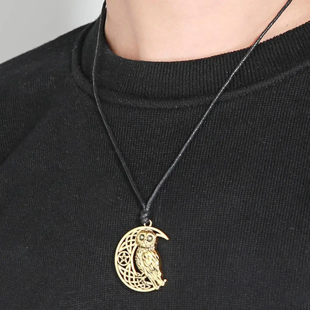 Давапара богиня полумесяц Кулон Сова ожерелье Wicca пентаграмма языческий амулет