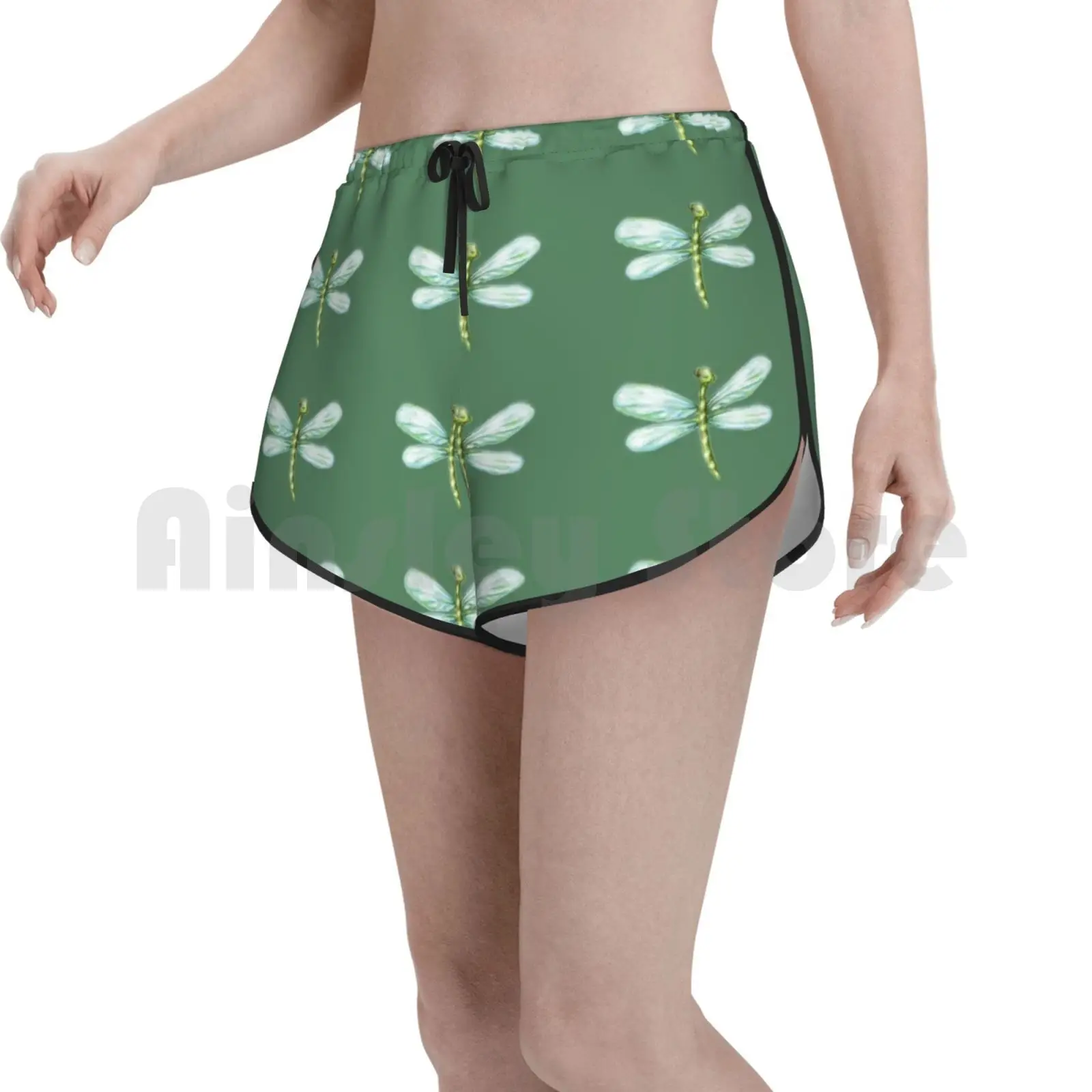 

Милые шорты для плавания со стрекозой, женские пляжные шорты, Черная икра, грязь, Арт, ручная стрекоза, стрекоза, Дамская стрекоза