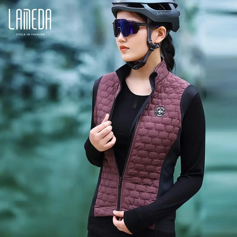 

LAMEDA Men Women Winter Thermal Fleece Cycling Vest Sleeveless Jacket Windproof Road MTB Bike Windbreak Reflective Warm Vest