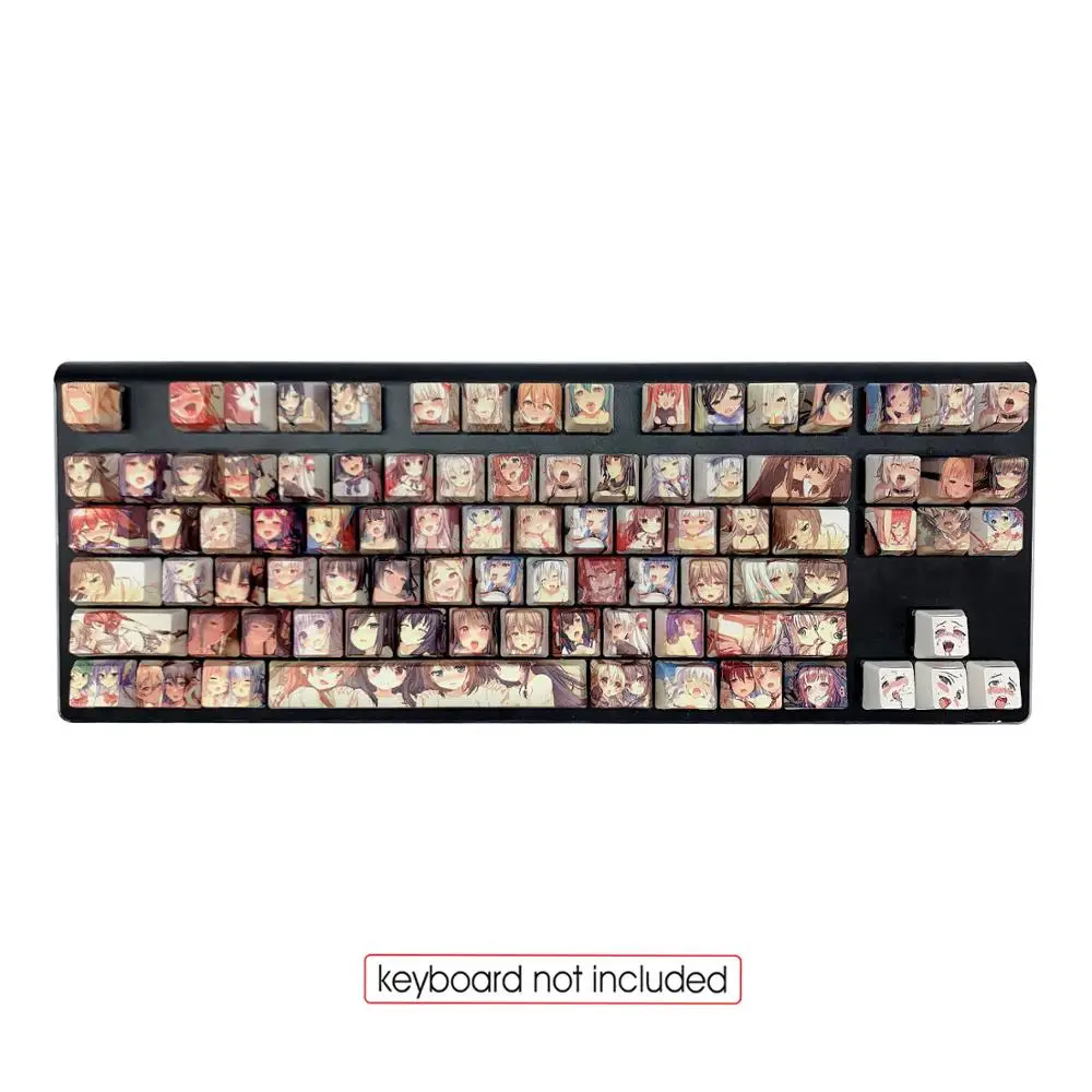 108keys PBT Keycap Dye Sublimation OEM Profile Ahegao Japanese Anime For Cherry Mx Gateron Kailh Switch Mechanical Keyboard | Компьютеры и