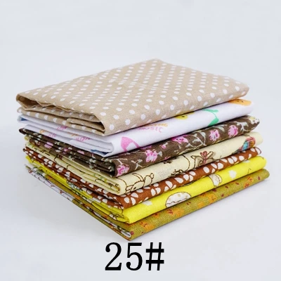 25 7pcs 25X25cm 25x25 см или 10x10 см хлопчатобумажная ткань с принтом для шитья стеганые ткани для лоскутного рукоделия аксессуары ручной работы T7866 - Цвет: 25 7pcs 25X25cm