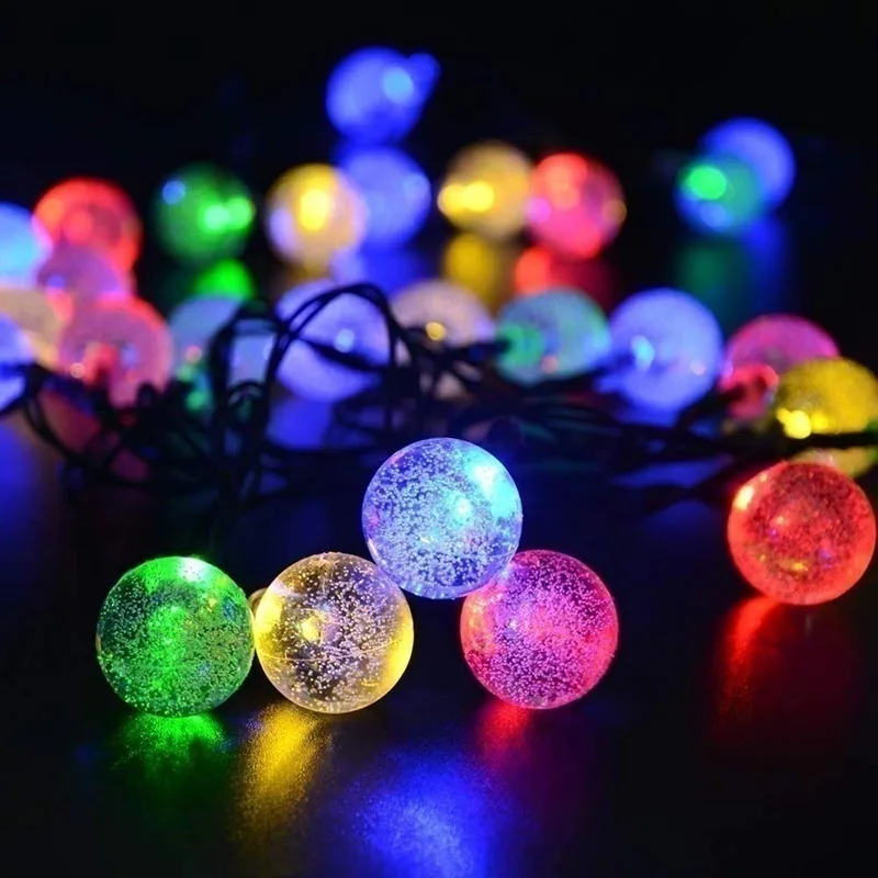 Праздничный фонарь Сказочный струнный свет супер яркий 20LED хрустальный шарик ярд