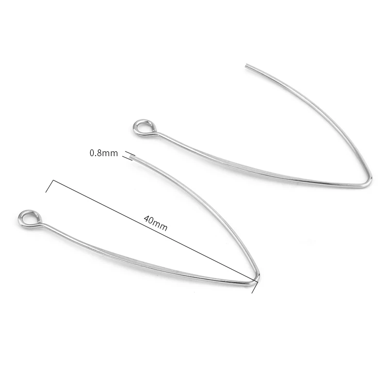 40pcs Stainless Steel French-Style Ear Hook V Shape DIY Fashion Trend Earring Accessories Jewelry Making Finding