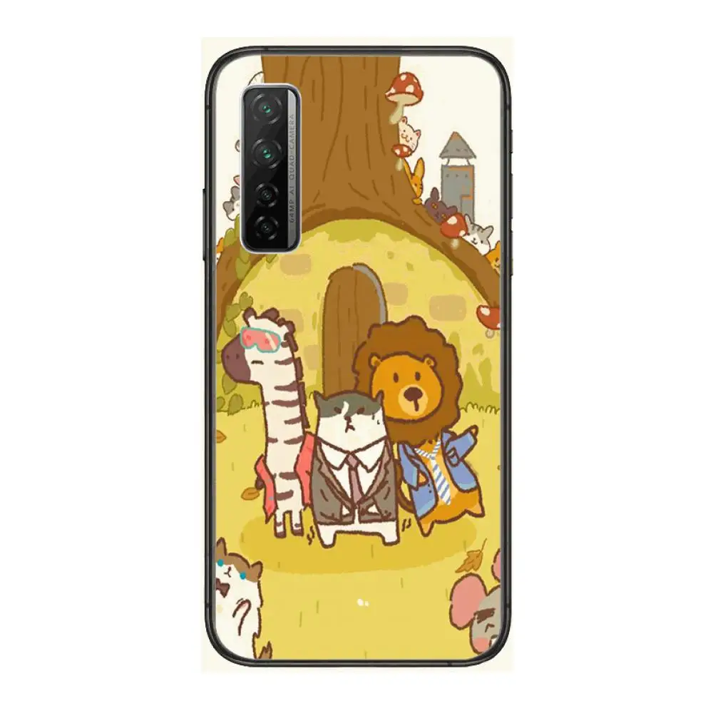 

Animal Restaurant Cute Phone Case For Huawei Nova 2 3 4 5 6 7 8 SE i E Pro Lite Black Etui Coque Painting Hoesjes comic fashion