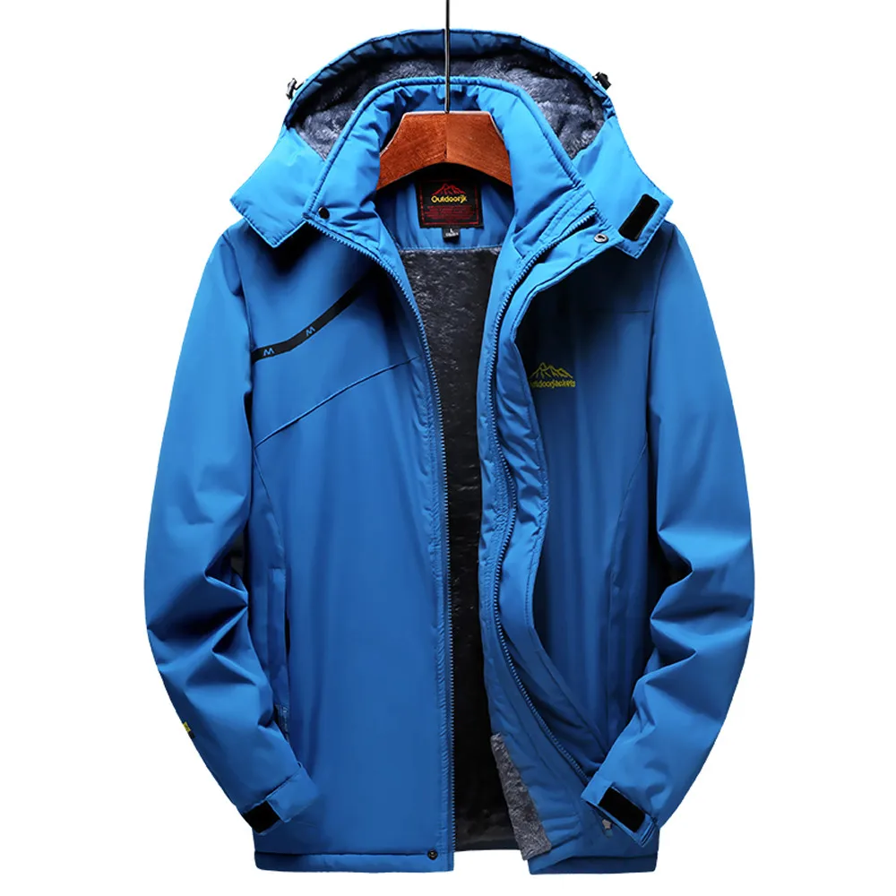 Мужская зимняя высококачественная теплая куртка уличное кашемировое утепленное