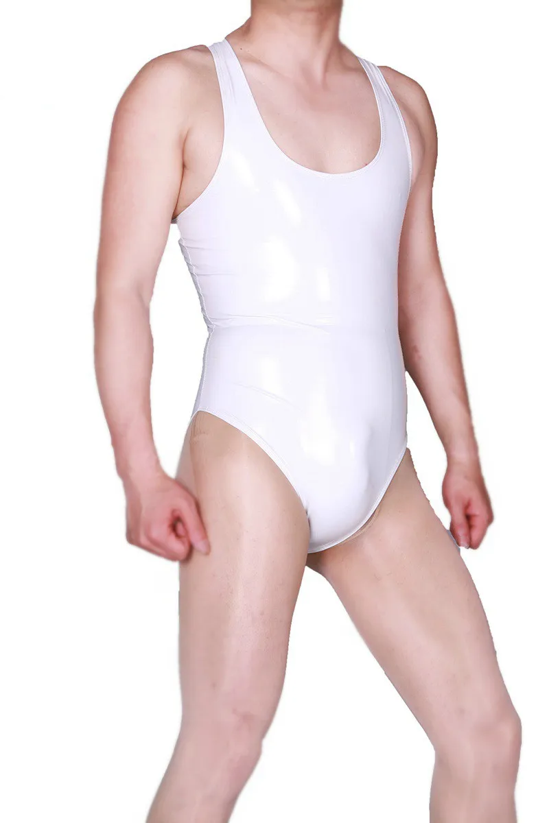 Мужская майка для фитнеса однотонная из искусственной кожи без рукавов ночного