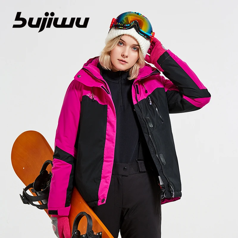 Bujiwu New Thick Warm Ski jacket Women Waterproof Windproof 4 Colors Size S -2XL Snow Jacket Winter Outdoor Sports Coat | Спорт и