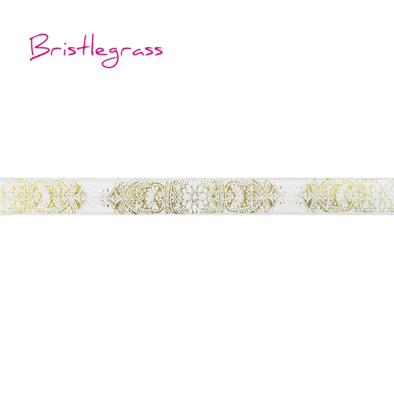 BRISTLEGRASS, 5 ярдов, 5/8 дюймов, 15 мм, цветок лотоса, Виноградная лоза, Золотая фольга, с принтом, складывается на резинке, детское платье с повязкой, кружевная отделка, сделай сам, шитье
