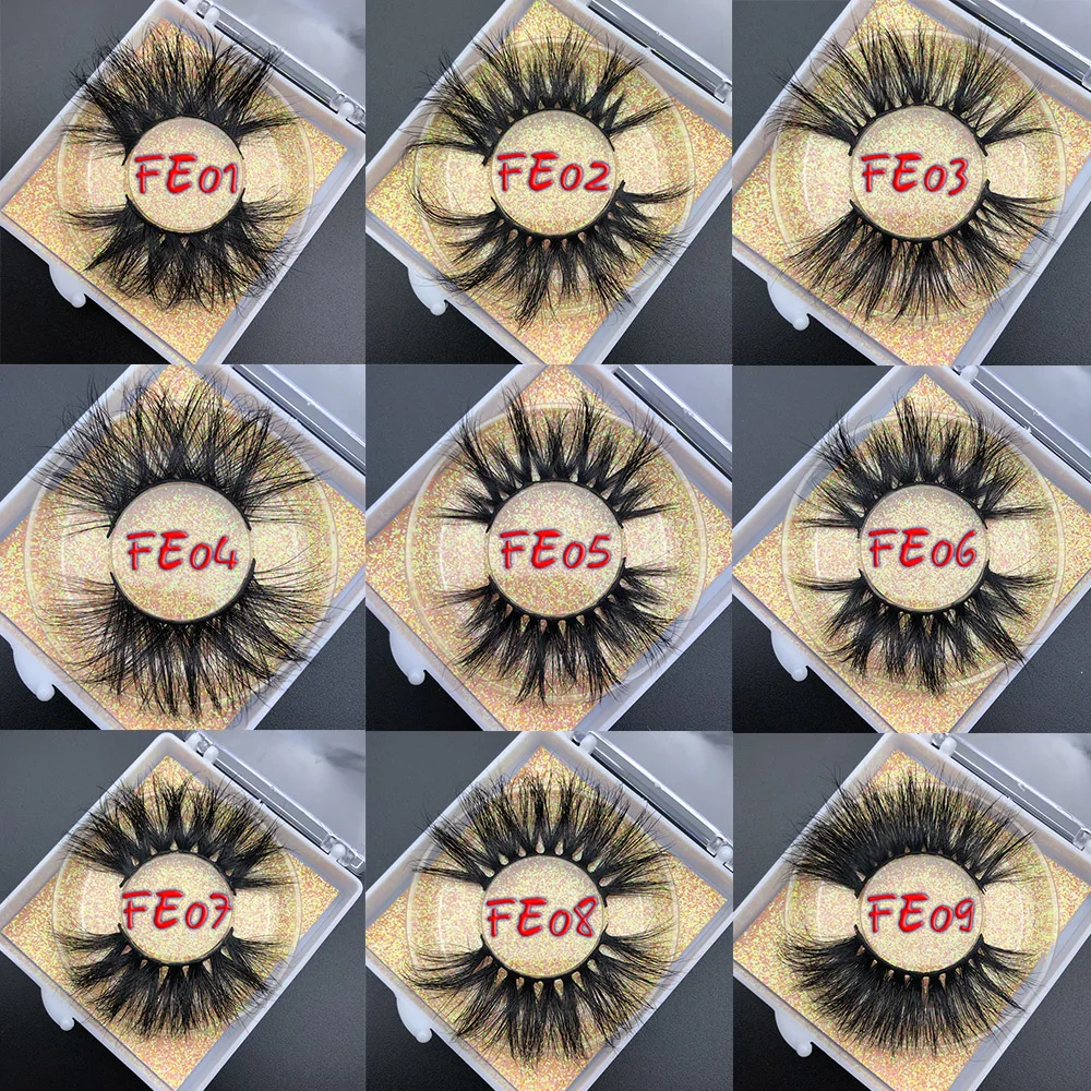 

25mm lashes 3D Mink Eyelashes 100% Cruelty Dramatic eyelashes Fake lashes Makeup 3D Mink Lashes Wholesale Logo Extension Eyelash