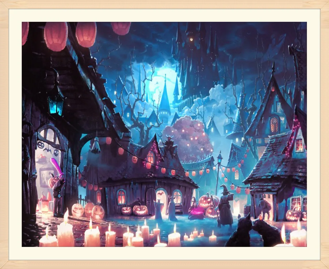 Алмазная 5d картина сделай сам Кошмар перед Рождеством Круглая Мозаика с