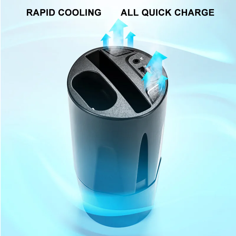 

Wireless Black Practical Fast Charger Cup Black Fast Two USB Charge Holder With Earphone Charging Slot