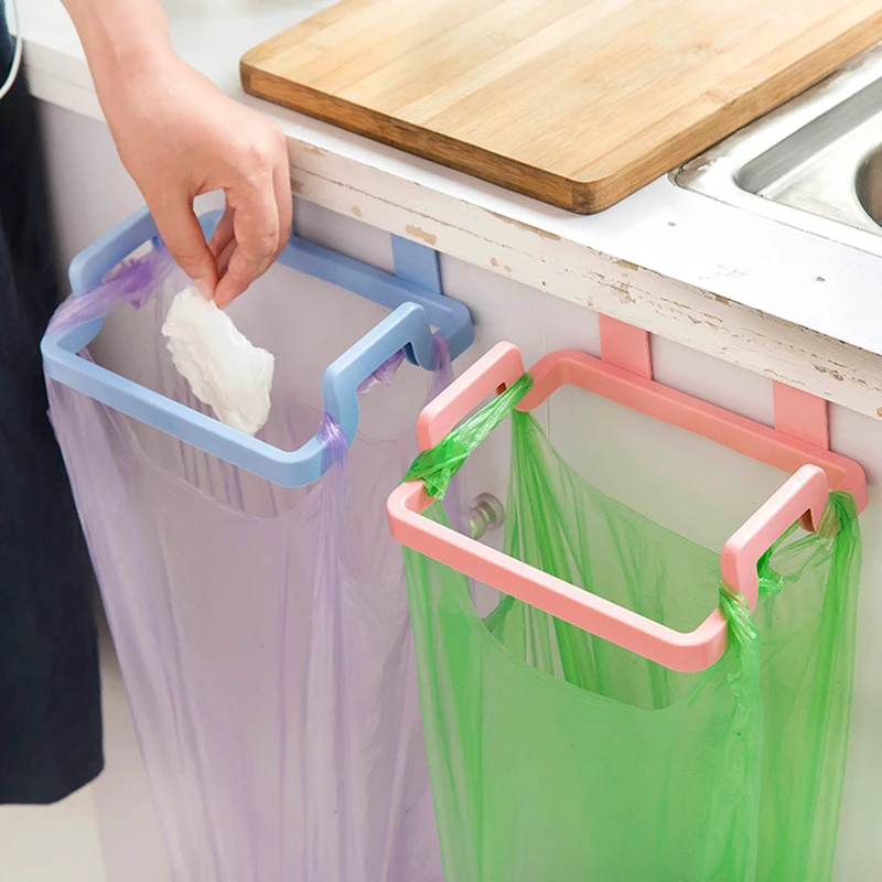 

Kitchen Organizer Home Cupboard Door Rack Plastic Kitchen Garbage Bags Holder Storage Shelf Kitchen Accessories Hanger Hook