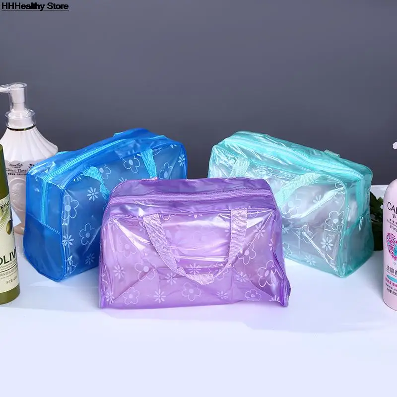 

2021 New Translucent Waterproof Cosmetic Bag Portable Travel Wash Bag Bathroom Wash Bag Toothbrush Pouch Organizer Storage Bag