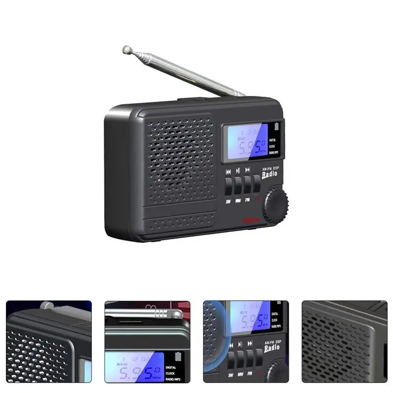 Полнодиапазонный цифровой FM MP3 подключаемые карты U диск стерео радио Будильник