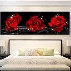 Алмазная 5d картина большого размера с квадратными и круглыми стразами, мозаика из красных и черных страз, вышивка крестиком, домашний декор, YG2580