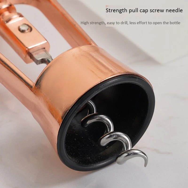 

Zinc Alloy Red Wine Opener Kitchen Metal Wine Handle Pressure Corkscrew Bar Party Kitchen Tool Accessory