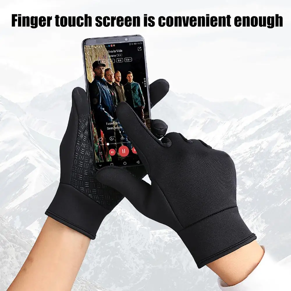 Черные Теплые Перчатки для мотоциклистов с сенсорным экраном спортивные